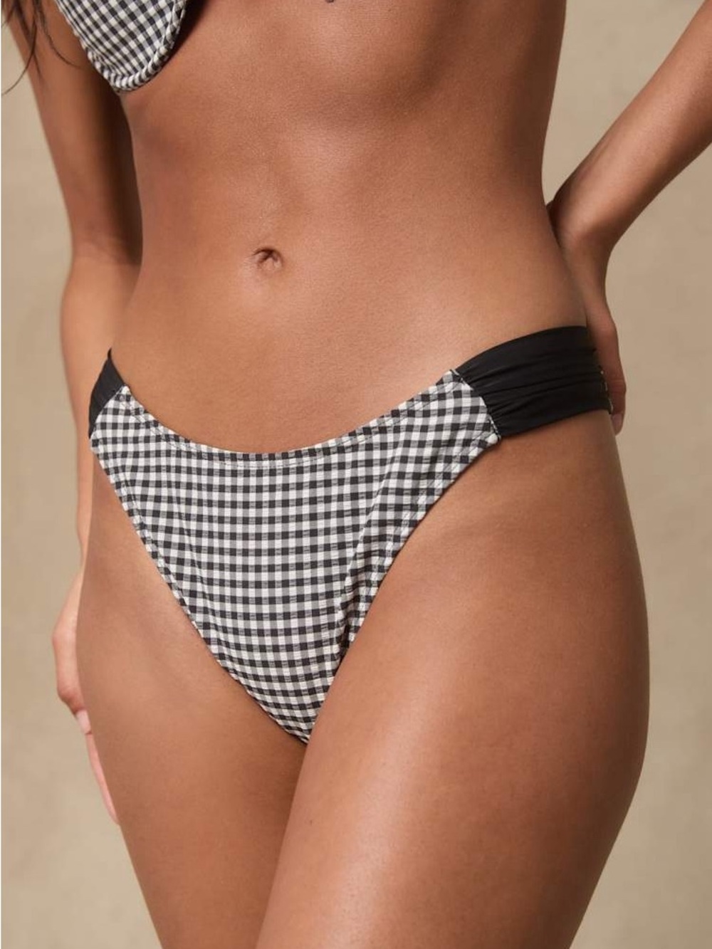 Lulu's Maialen Black Gingham Cheeky Bikini Bottoms